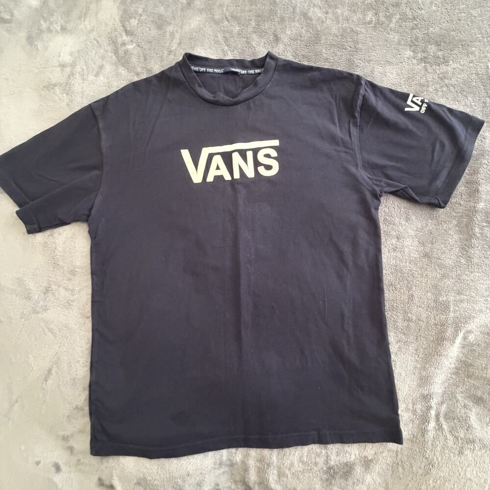 VANS Off The Wall Men's Black Graphic Cotton Crew Neck Short Sleeve T-Shirt